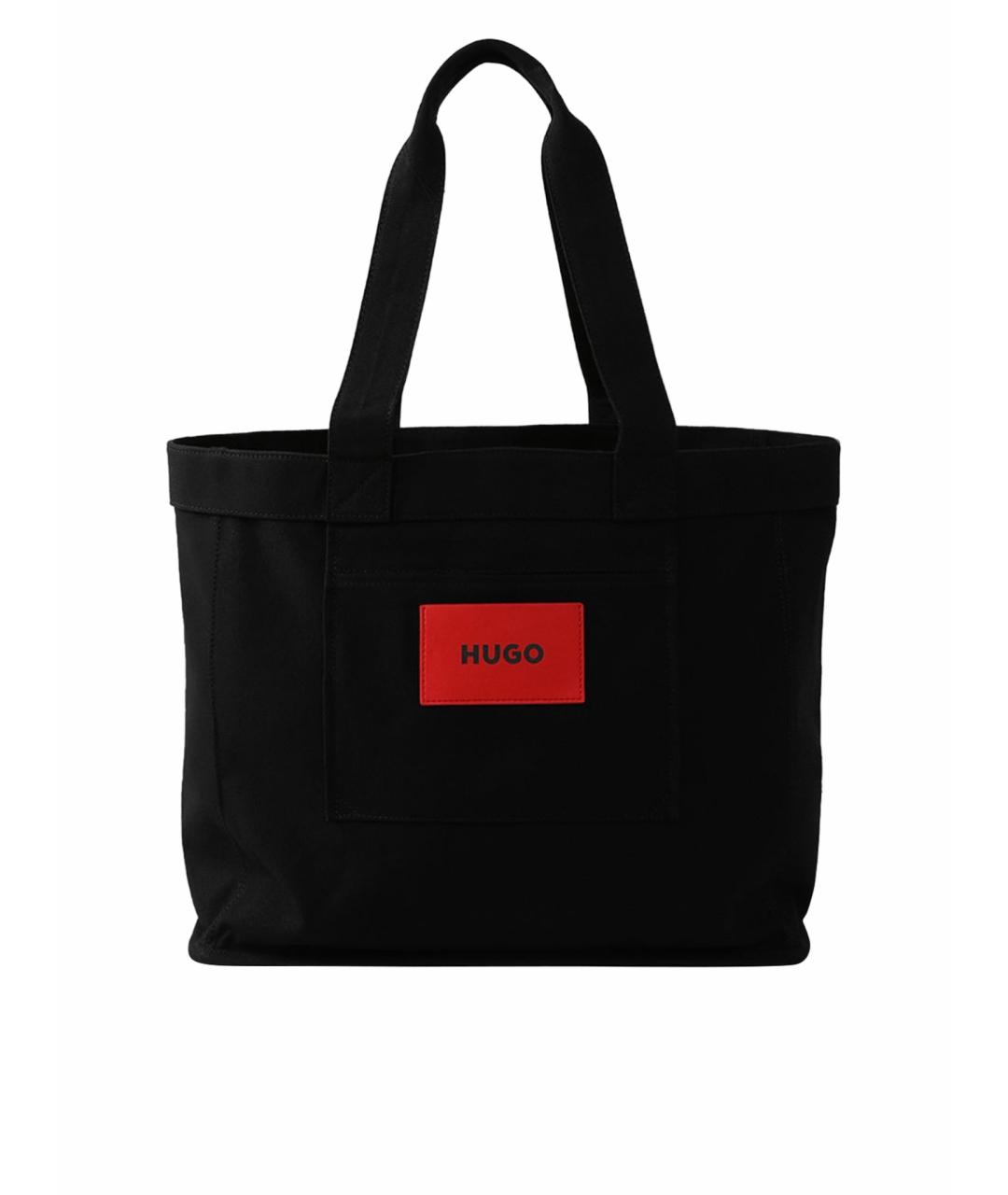 HUGO Черная хлопковая сумка тоут, фото 1