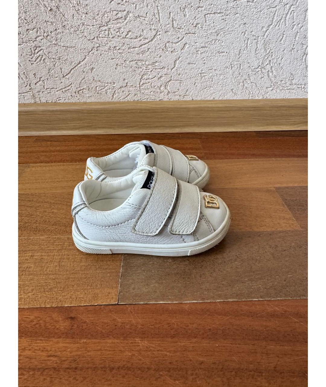 DOLCE & GABBANA KIDS Белые кожаные кеды, фото 8