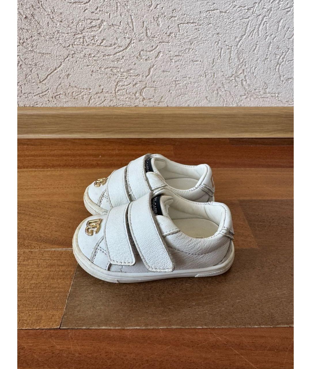 DOLCE & GABBANA KIDS Белые кожаные кеды, фото 4