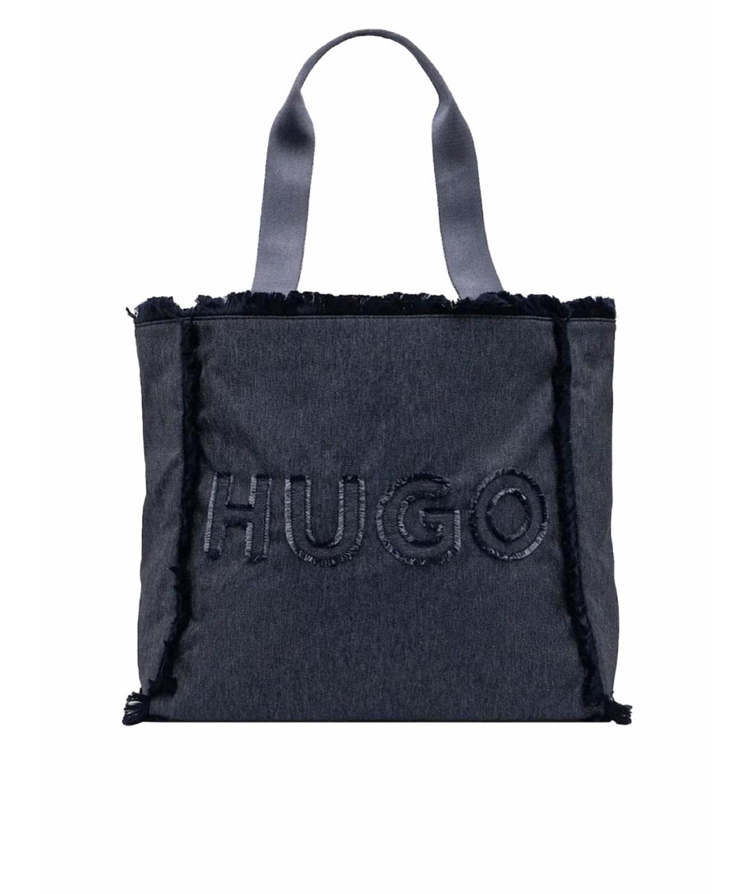 HUGO Черная хлопковая сумка тоут, фото 3