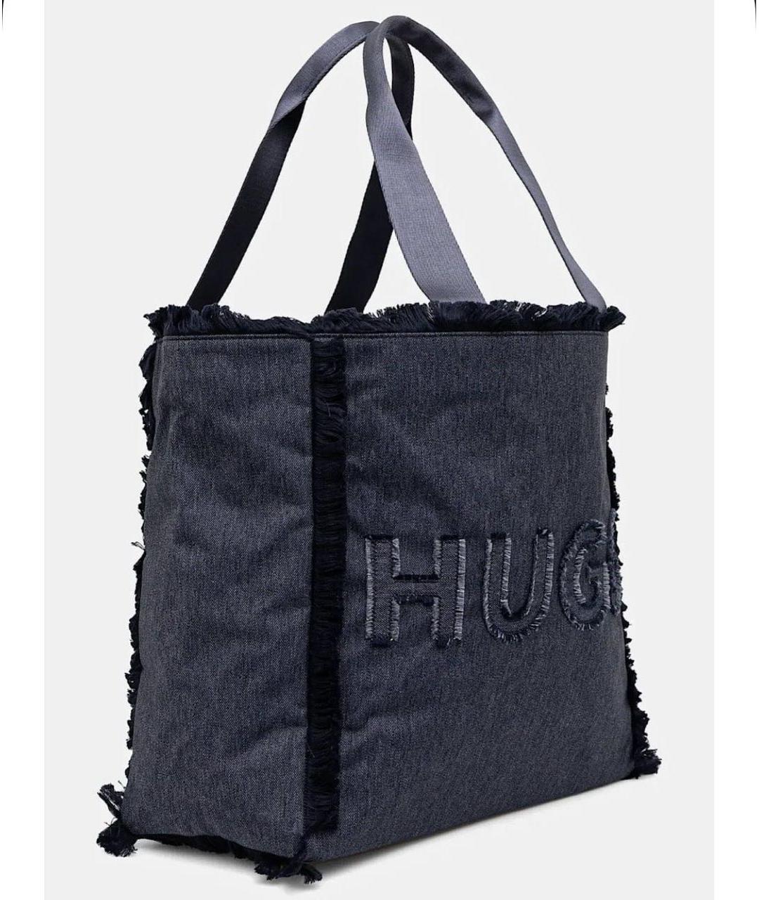 HUGO Черная хлопковая сумка тоут, фото 2