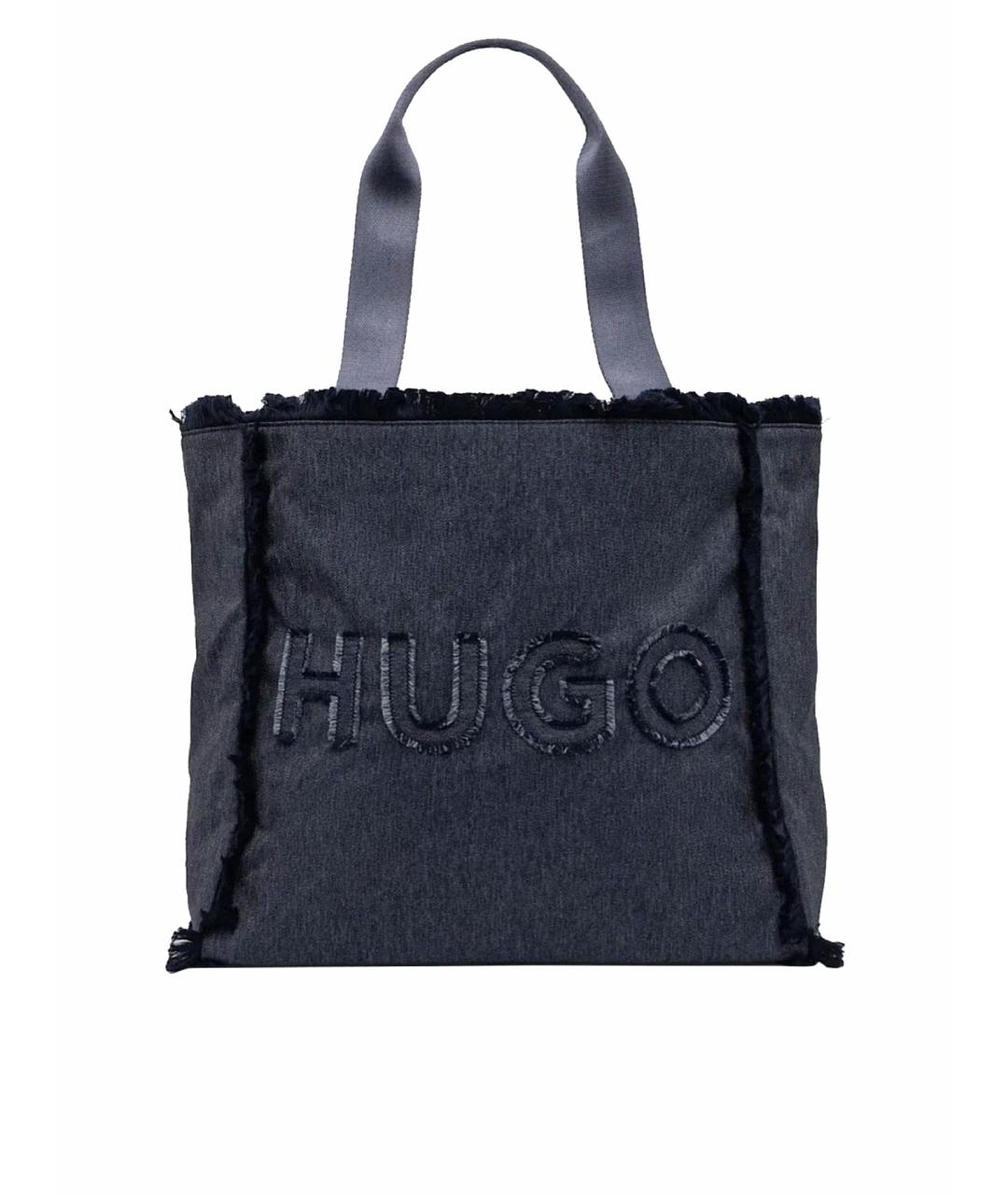 HUGO Черная хлопковая сумка тоут, фото 1