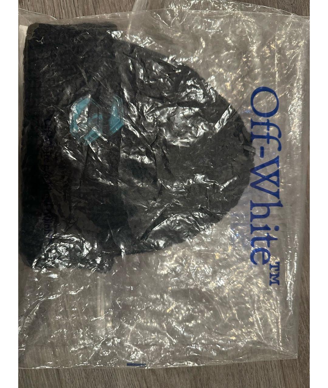 OFF-WHITE Черная шерстяная шапка, фото 5