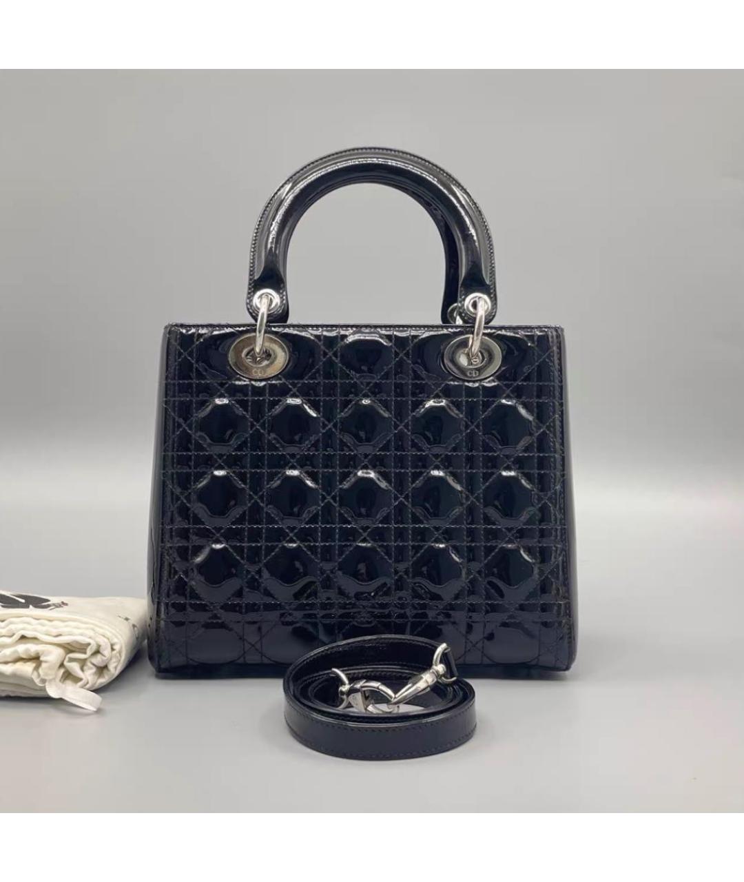 CHRISTIAN DIOR Сумка с короткими ручками из лакированной кожи, фото 2