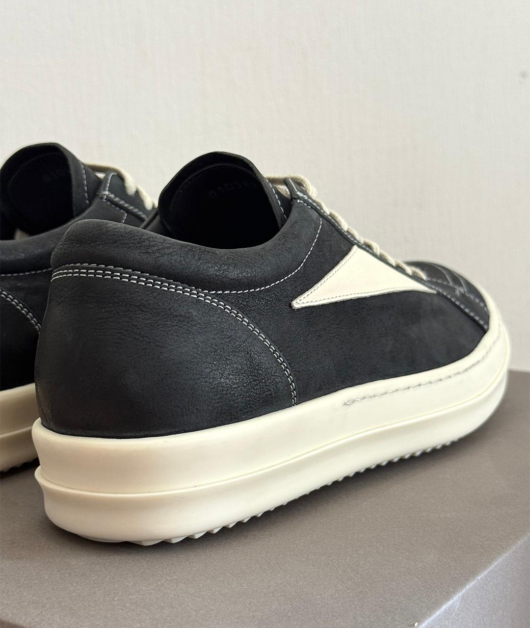 RICK OWENS Черные кожаные кеды, фото 9