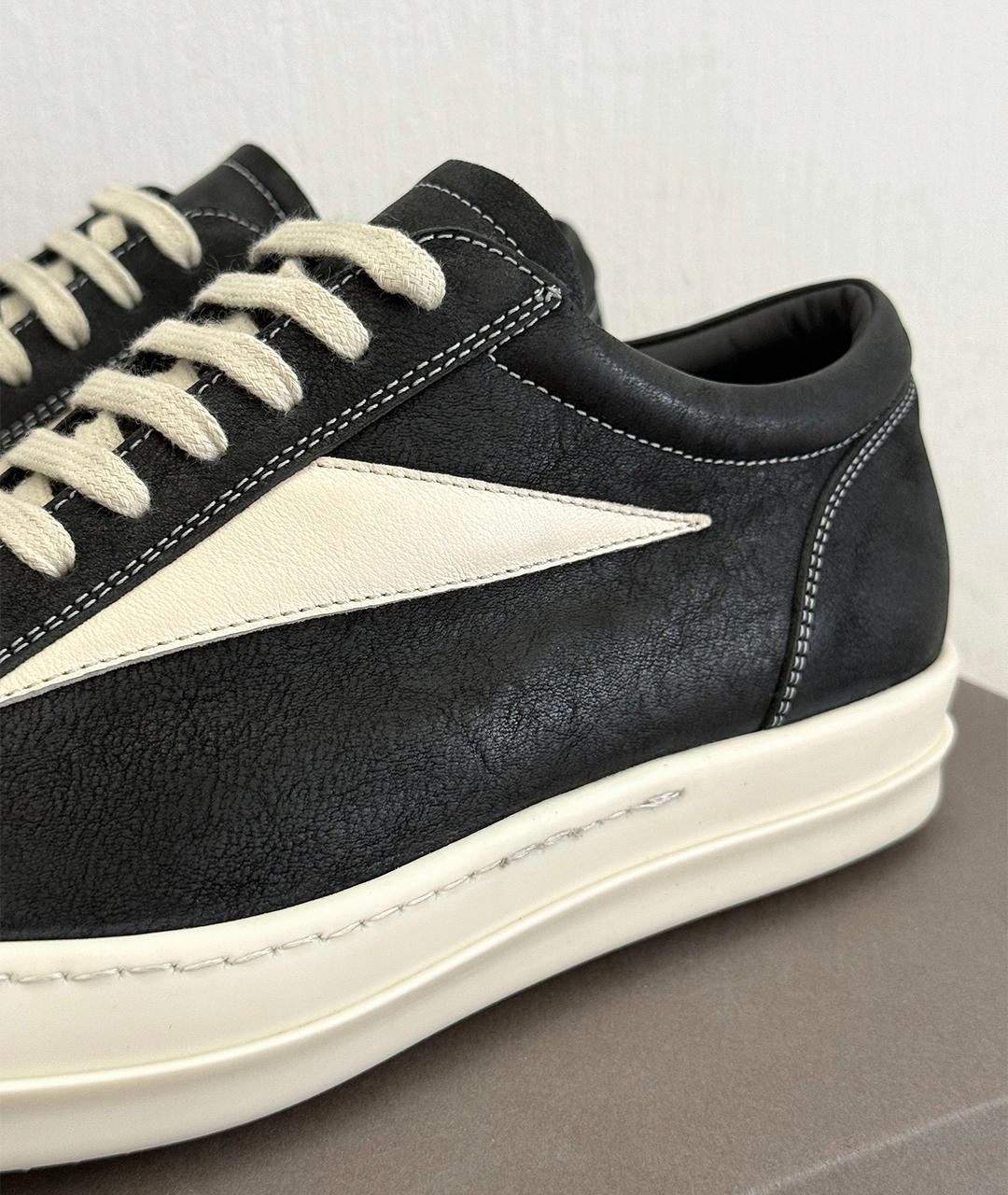 RICK OWENS Черные кожаные кеды, фото 3