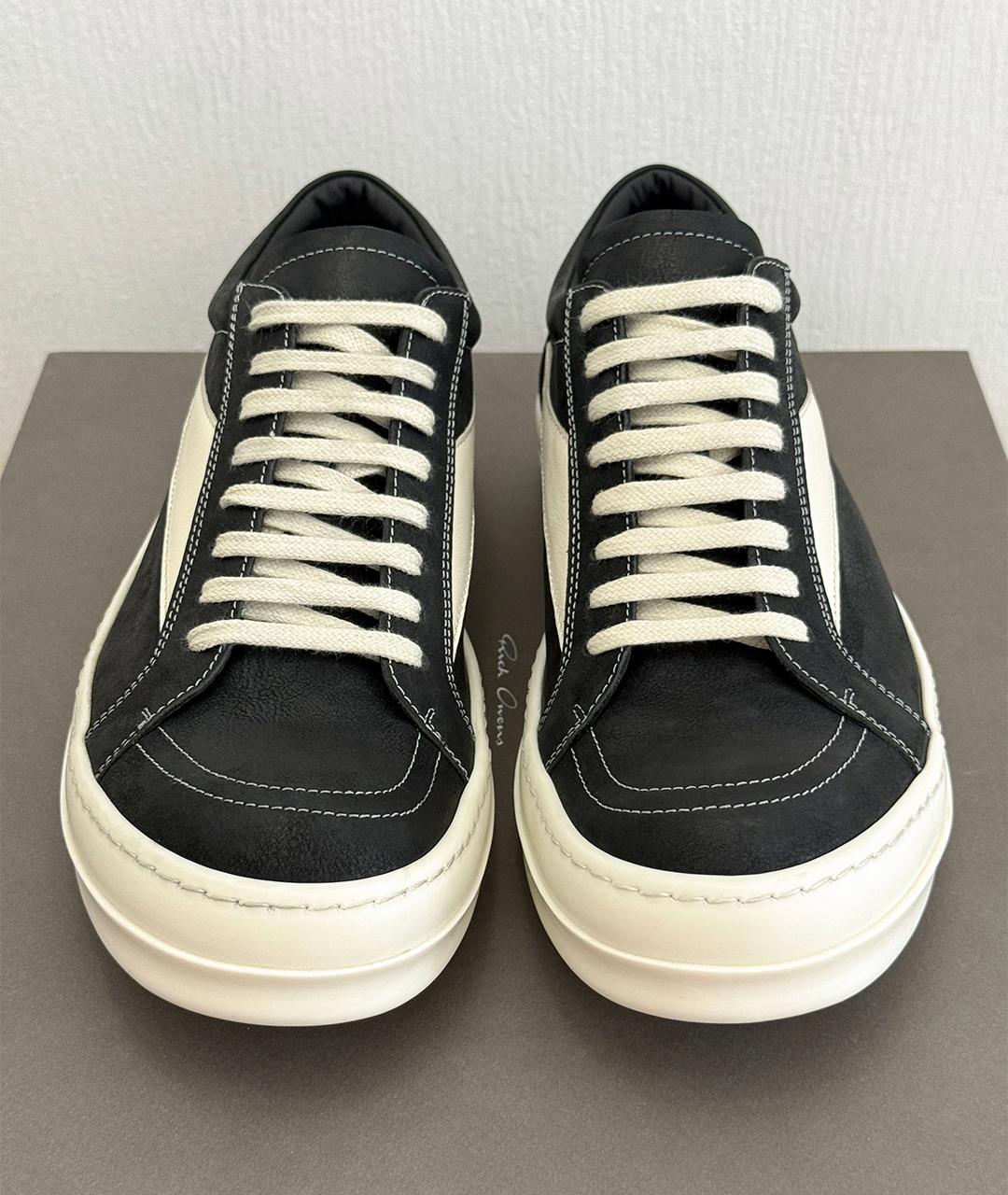 RICK OWENS Черные кожаные кеды, фото 4