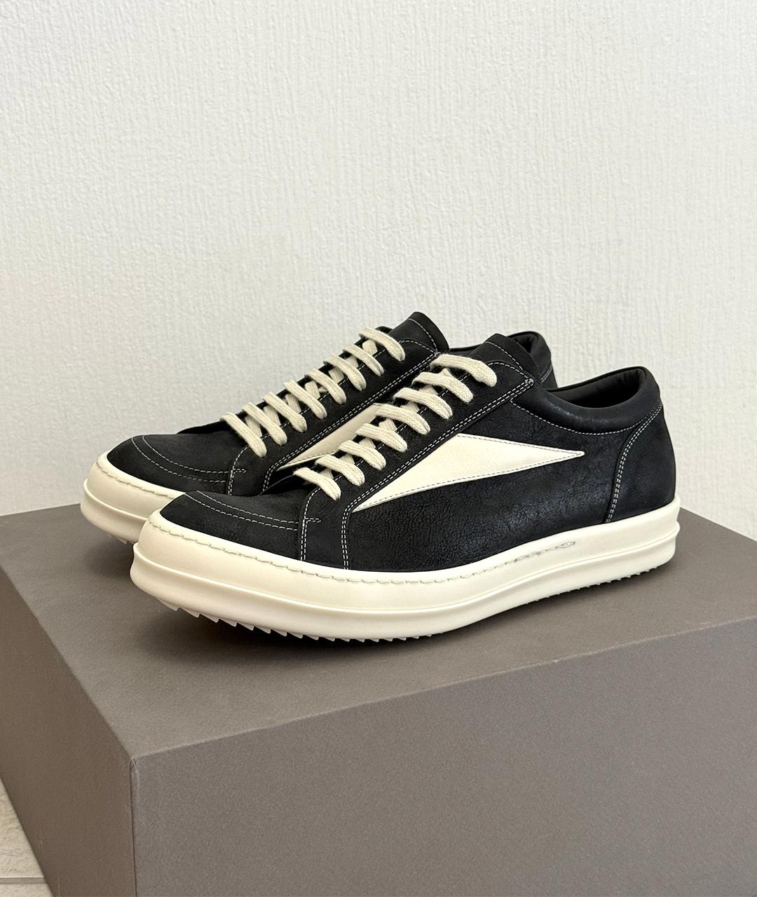 RICK OWENS Черные кожаные кеды, фото 2