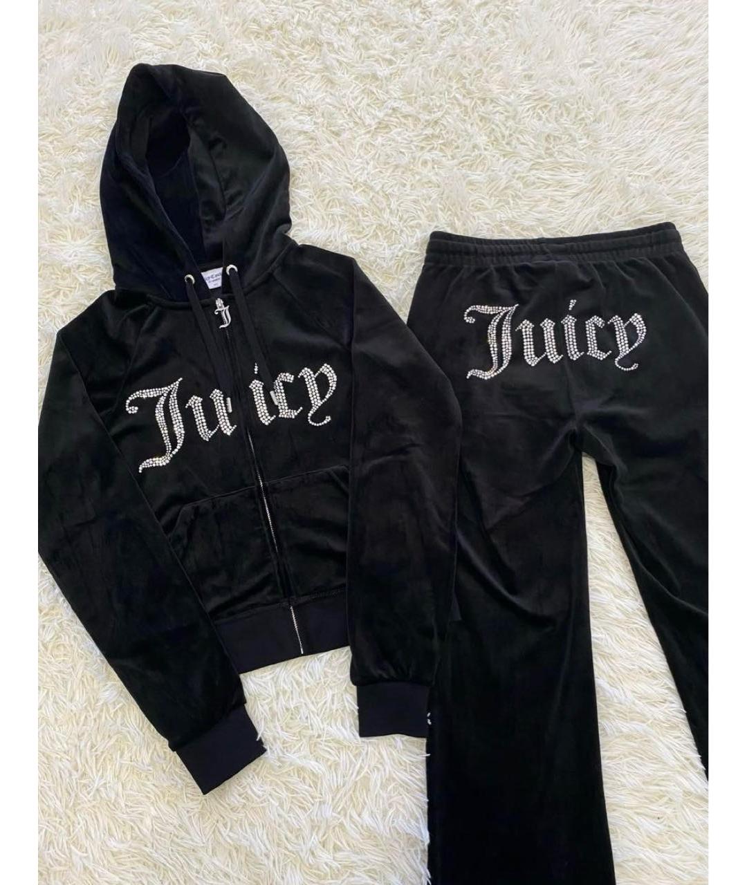 JUICY COUTURE Черный велюровый костюм с брюками, фото 6