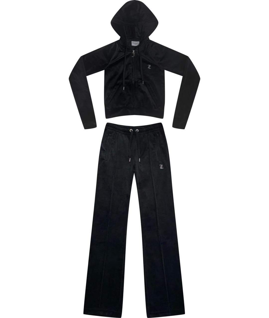 JUICY COUTURE Черный велюровый костюм с брюками, фото 1