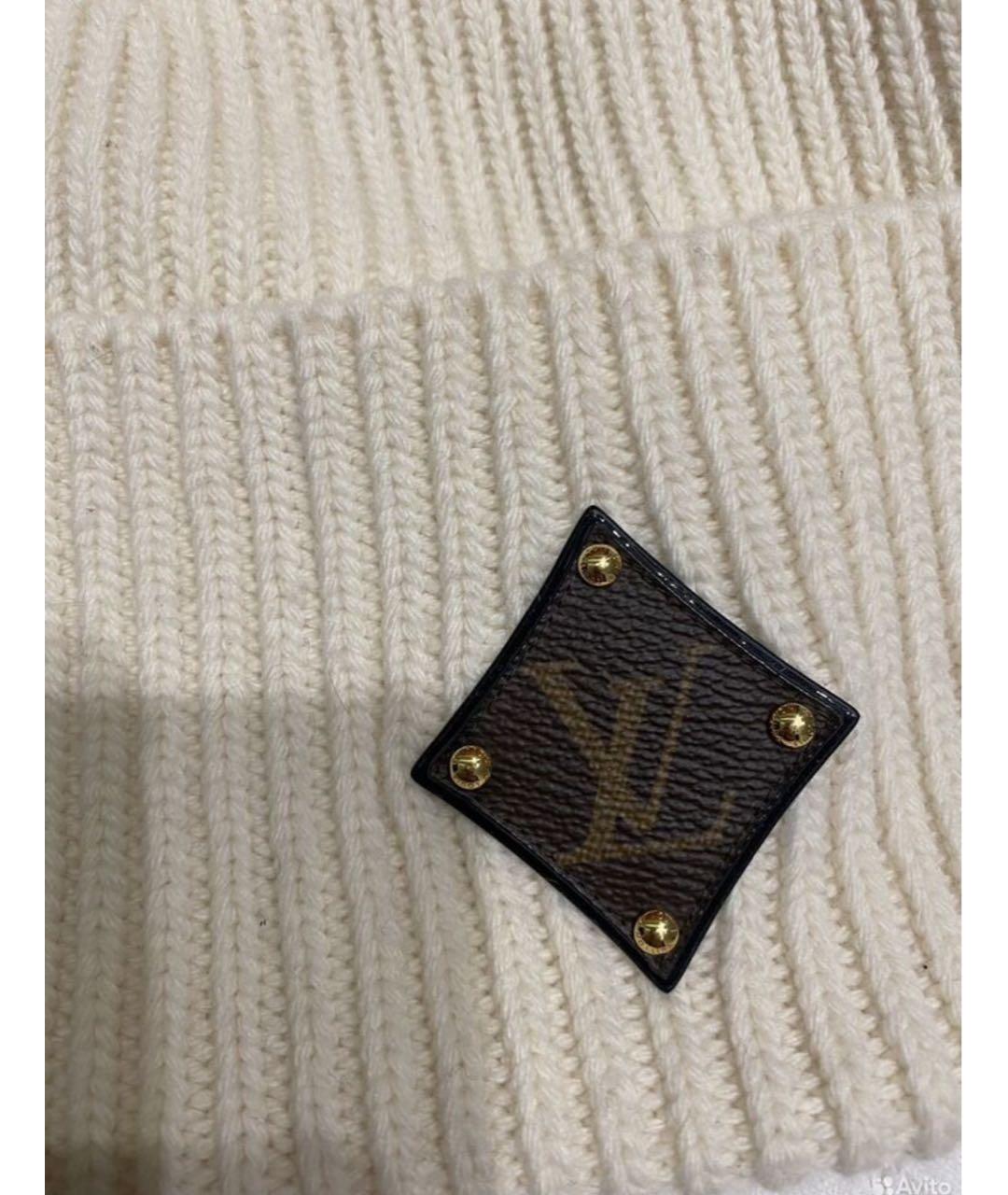 LOUIS VUITTON Белая шерстяная шапка, фото 2