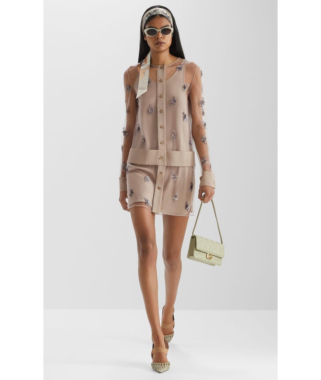 FENDI Бежевое коктейльное платье, фото 2