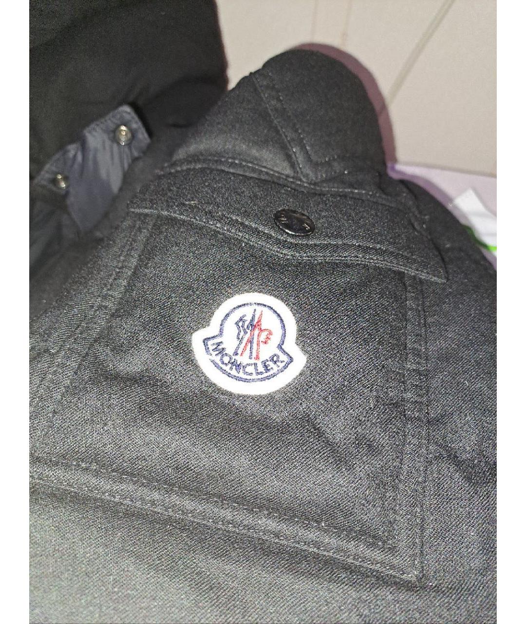 MONCLER Черный пуховик, фото 5