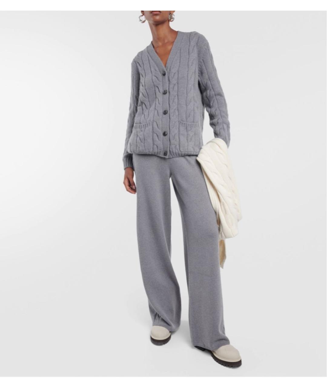 LORO PIANA Серый кашемировый кардиган, фото 7