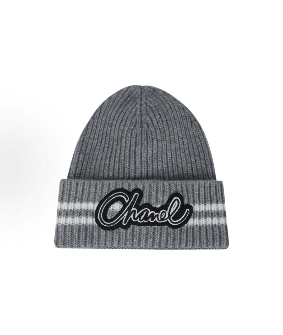 CHANEL Серая шапка, фото 1
