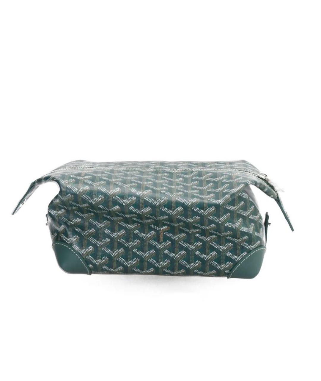 GOYARD Зеленая кожаная косметичка, фото 3