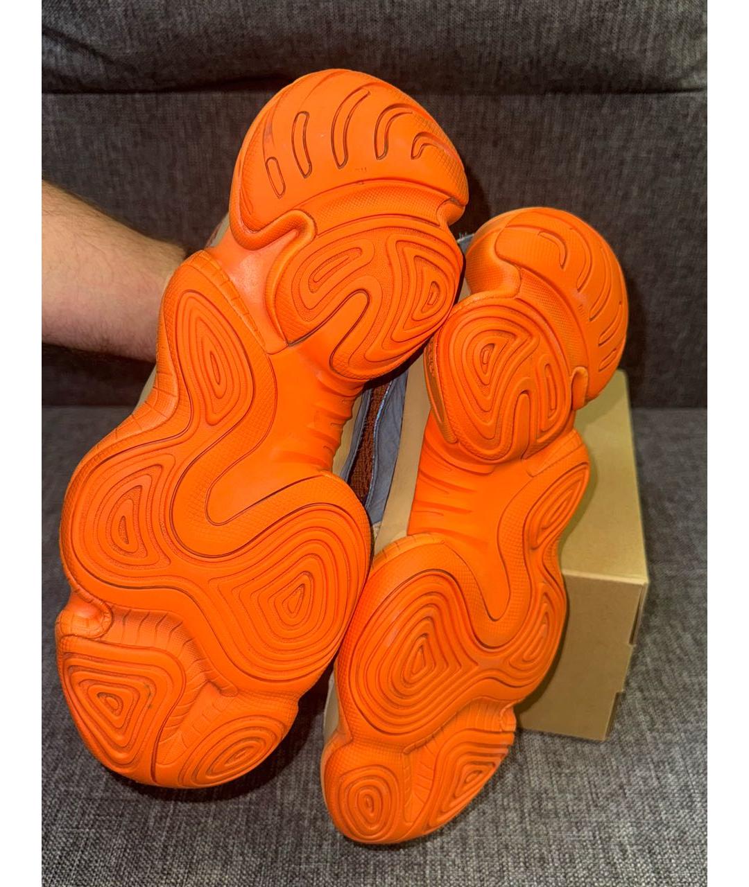 ADIDAS YEEZY Оранжевое замшевые низкие кроссовки / кеды, фото 5