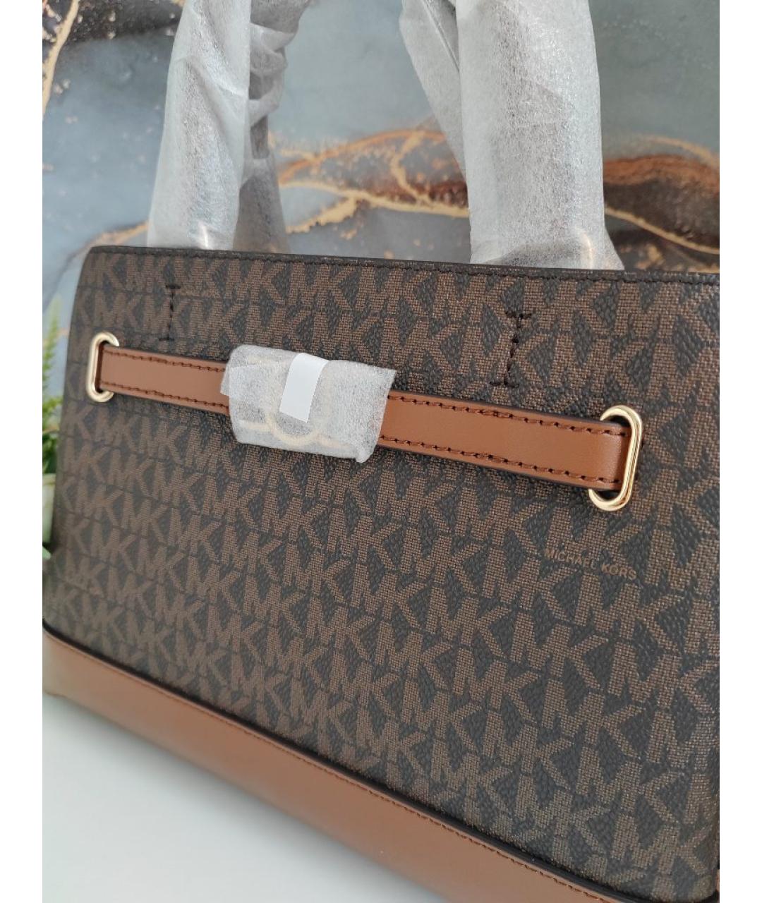 MICHAEL KORS Коричневая сумка с короткими ручками из искусственной кожи, фото 5