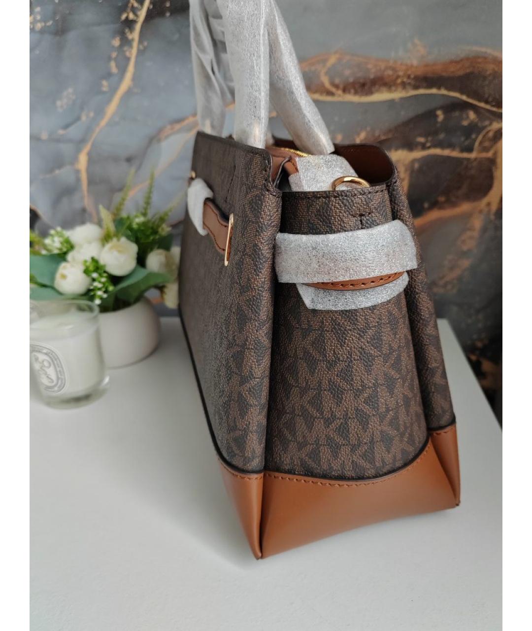 MICHAEL KORS Коричневая сумка с короткими ручками из искусственной кожи, фото 6