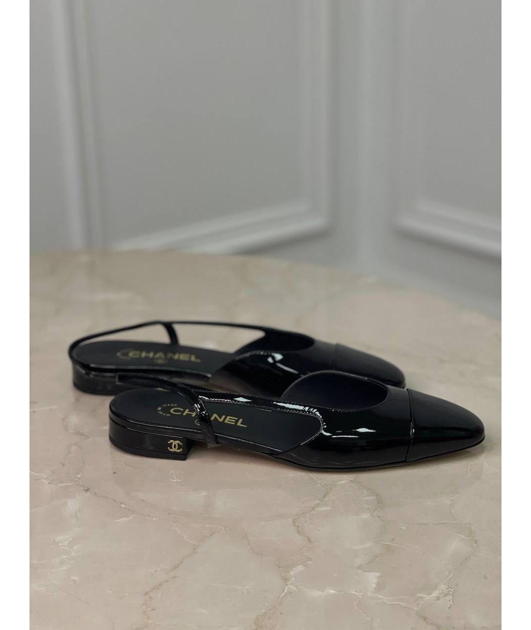 CHANEL Черные туфли из лакированной кожи, фото 3