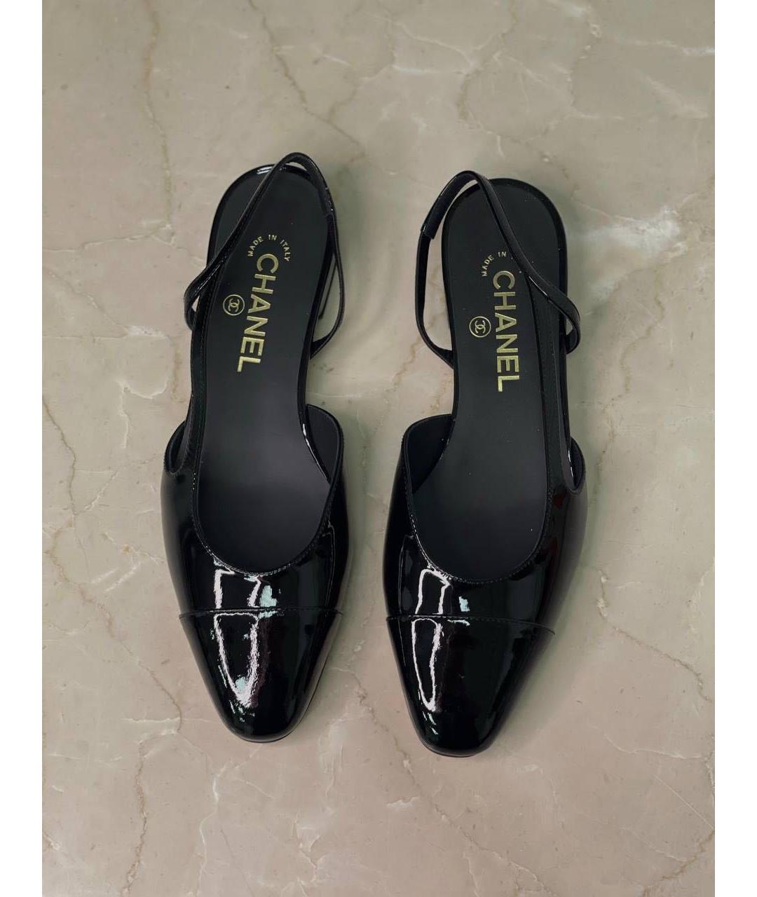 CHANEL Черные туфли из лакированной кожи, фото 2