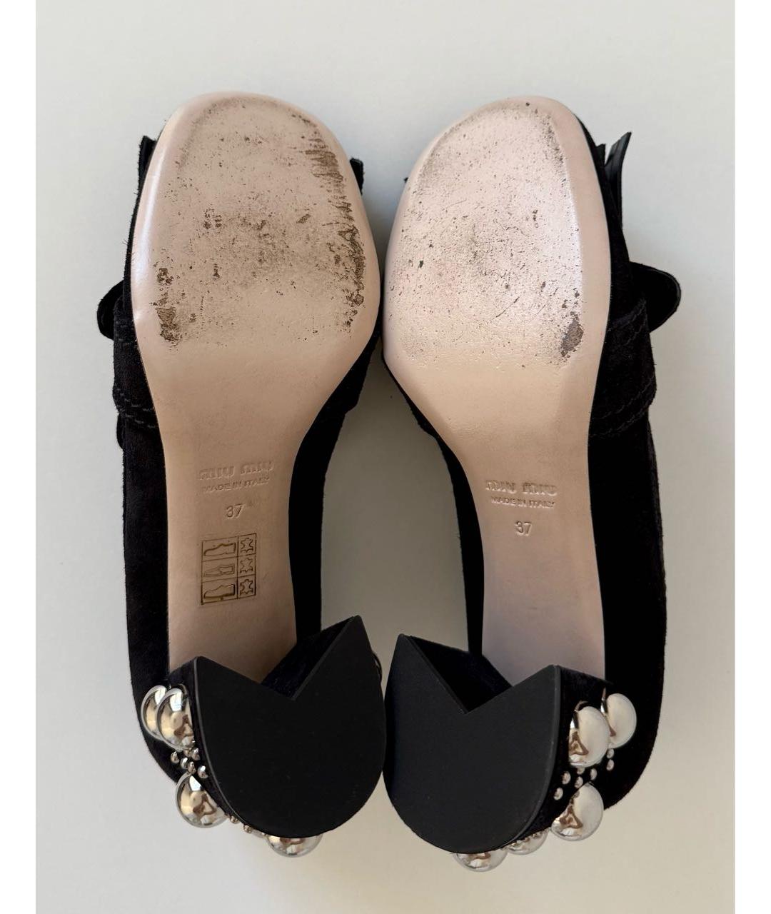 MIU MIU Черные замшевые туфли, фото 8
