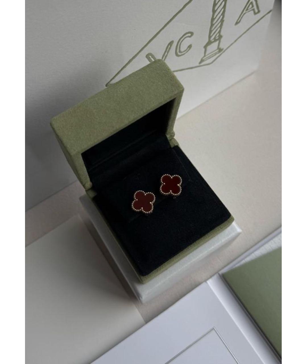 VAN CLEEF & ARPELS Бордовые серьги из желтого золота, фото 3