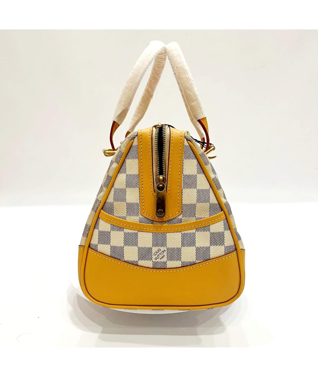 LOUIS VUITTON Бежевая кожаная сумка с короткими ручками, фото 6