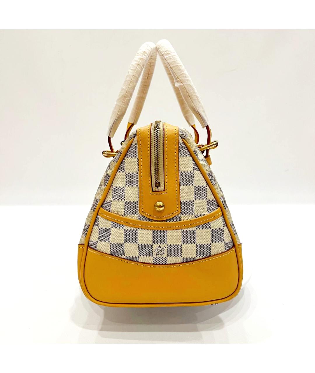 LOUIS VUITTON Бежевая кожаная сумка с короткими ручками, фото 5