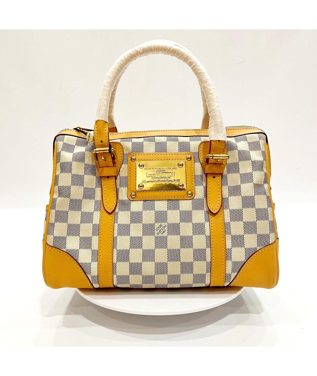 LOUIS VUITTON Бежевая кожаная сумка с короткими ручками, фото 2