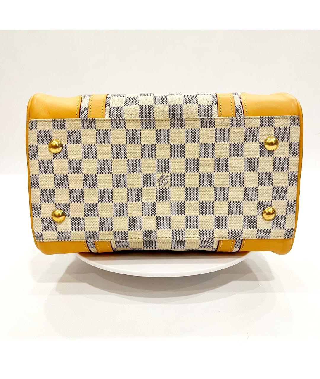 LOUIS VUITTON Бежевая кожаная сумка с короткими ручками, фото 9