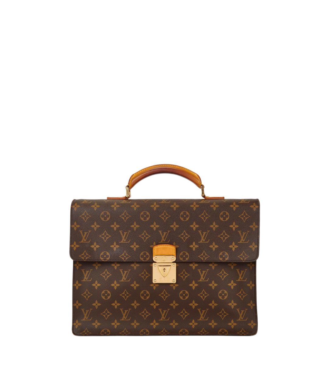 LOUIS VUITTON Коричневый кожаный портфель, фото 1