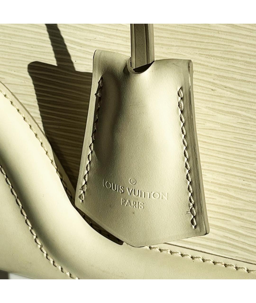 LOUIS VUITTON Белая кожаная сумка с короткими ручками, фото 6