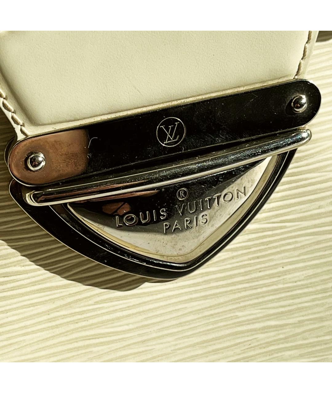 LOUIS VUITTON Белая кожаная сумка с короткими ручками, фото 5
