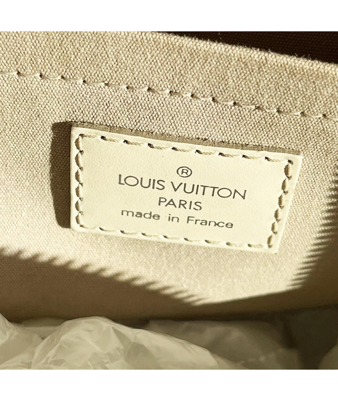 LOUIS VUITTON Белая кожаная сумка с короткими ручками, фото 7