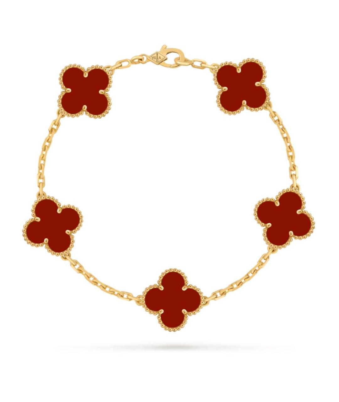VAN CLEEF & ARPELS Бордовый браслет из желтого золота, фото 1