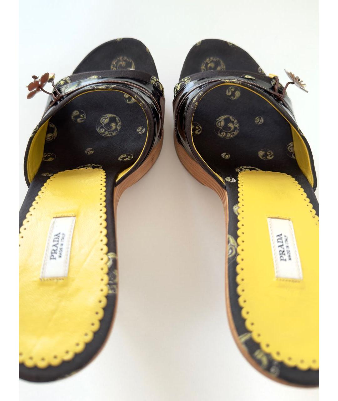 PRADA Черные текстильные сабо, фото 3