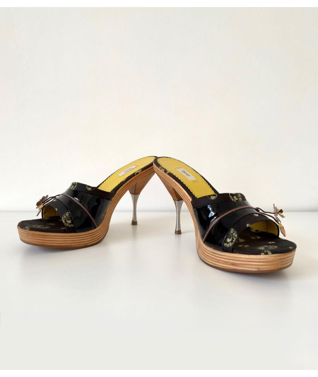 PRADA Черные текстильные сабо, фото 5