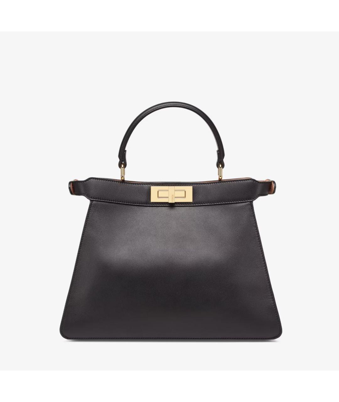 FENDI Черная кожаная сумка тоут, фото 9
