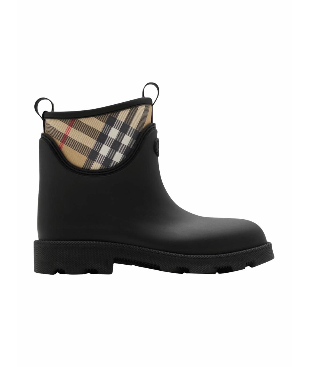BURBERRY Черные резиновые полусапоги, фото 1