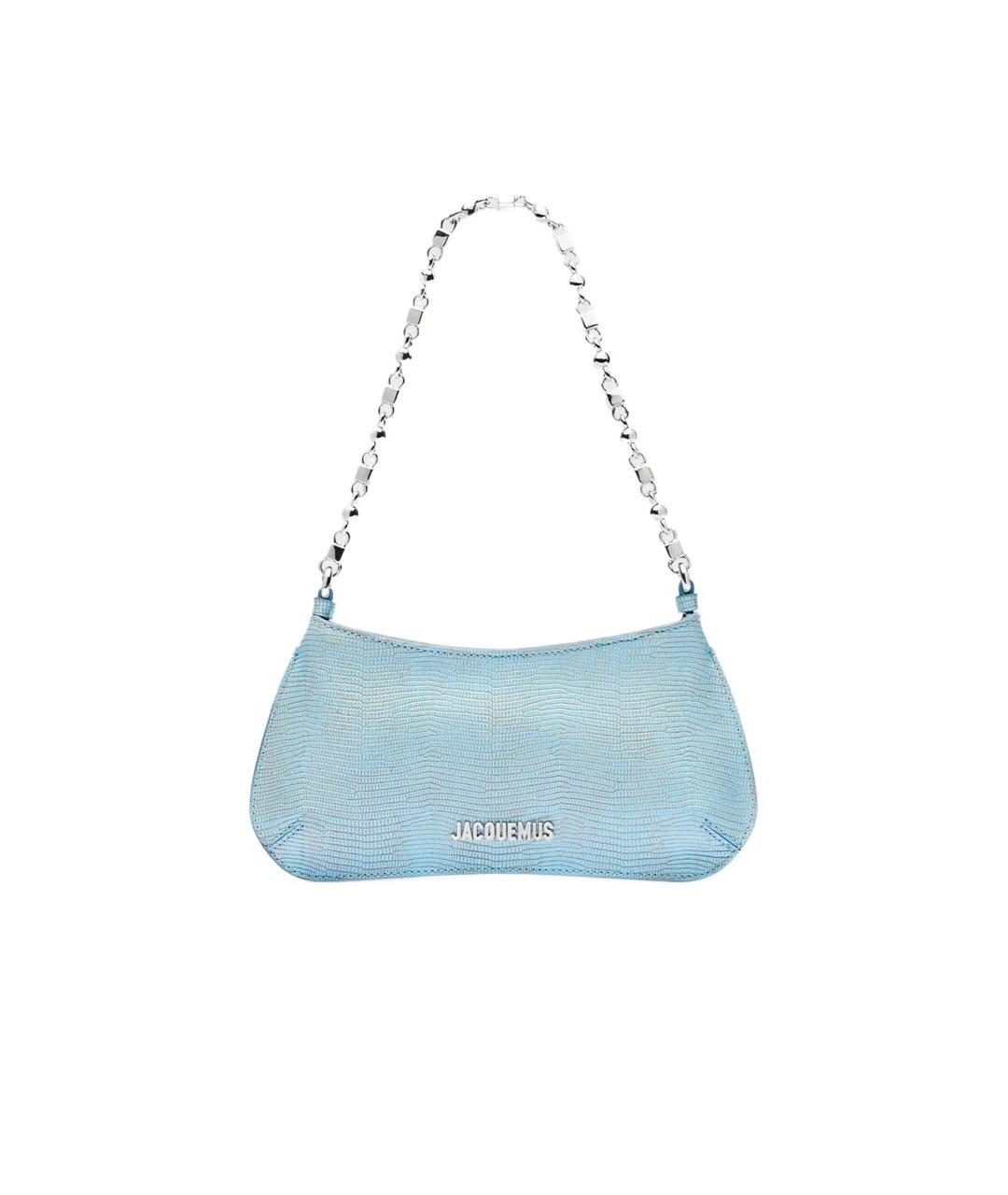JACQUEMUS Голубая кожаная сумка с короткими ручками, фото 1