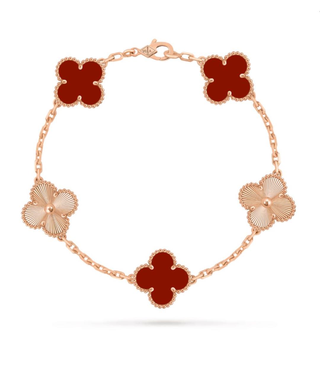VAN CLEEF & ARPELS Бордовый браслет из розового золота, фото 1