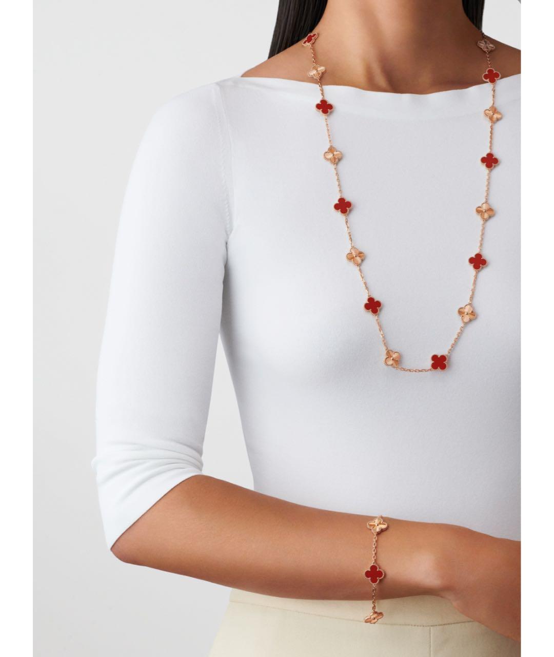 VAN CLEEF & ARPELS Бордовый браслет из розового золота, фото 3
