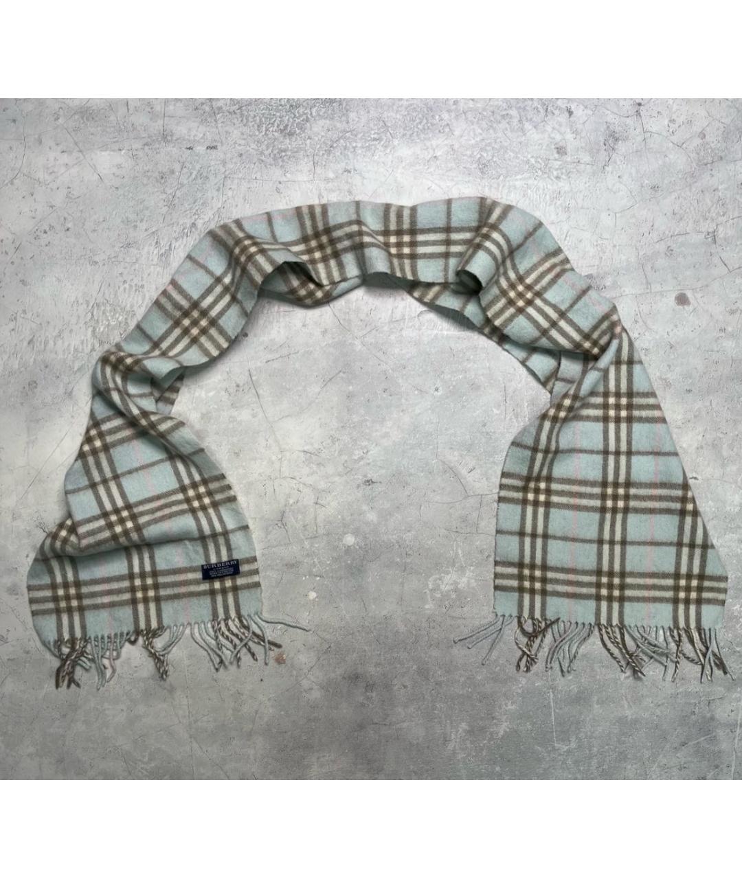BURBERRY Голубой кашемировый шарф, фото 3