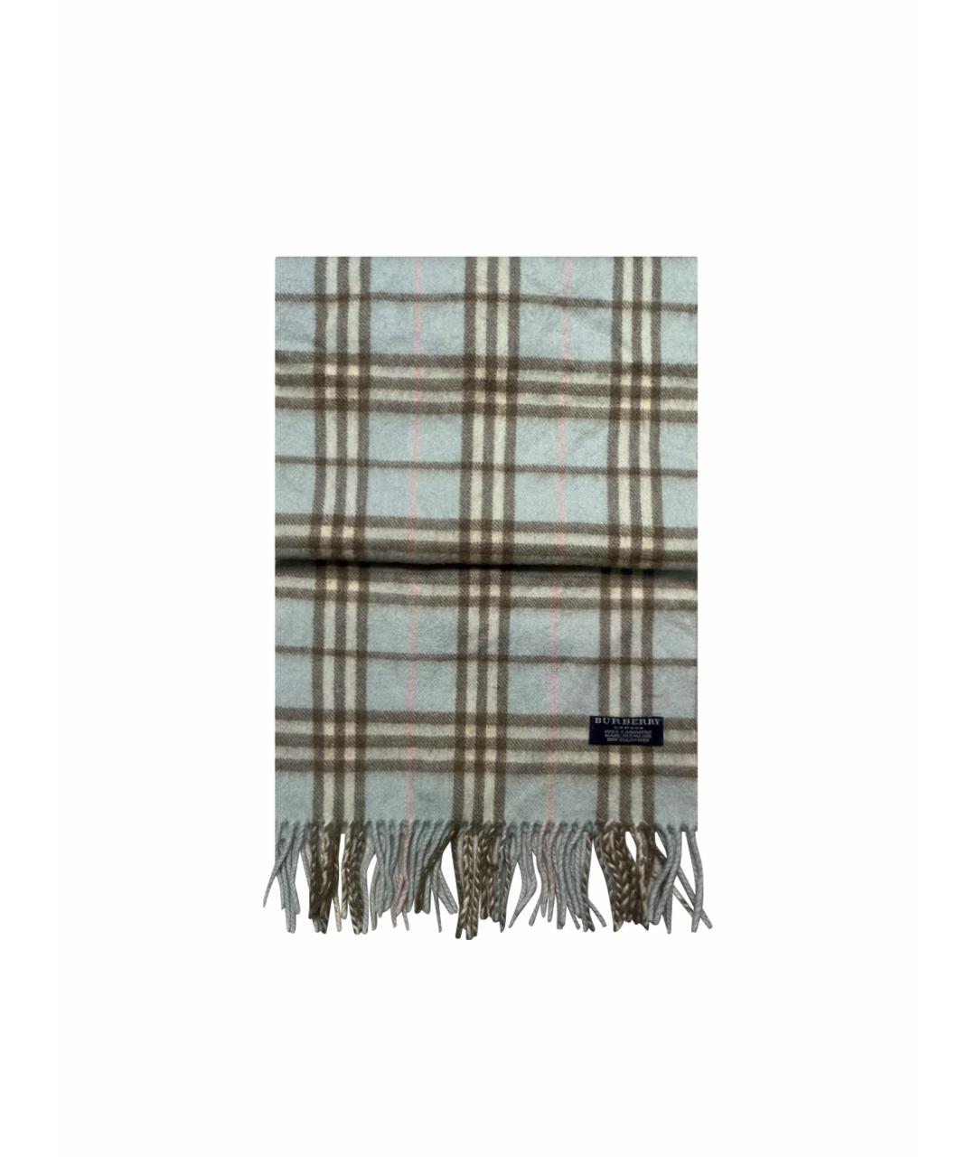 BURBERRY Голубой кашемировый шарф, фото 1
