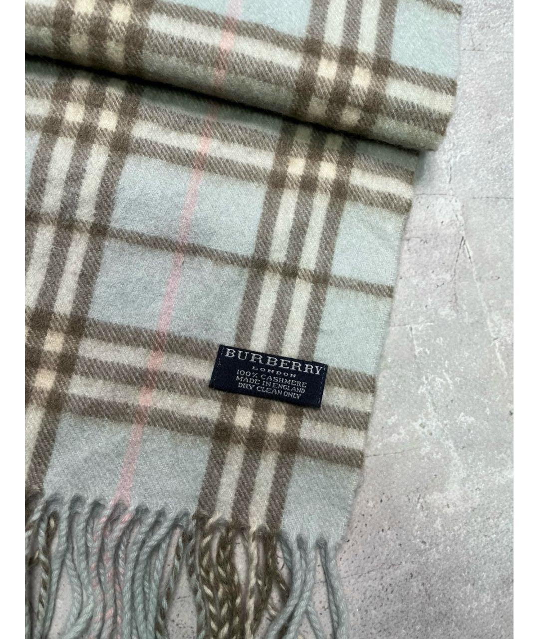 BURBERRY Голубой кашемировый шарф, фото 2