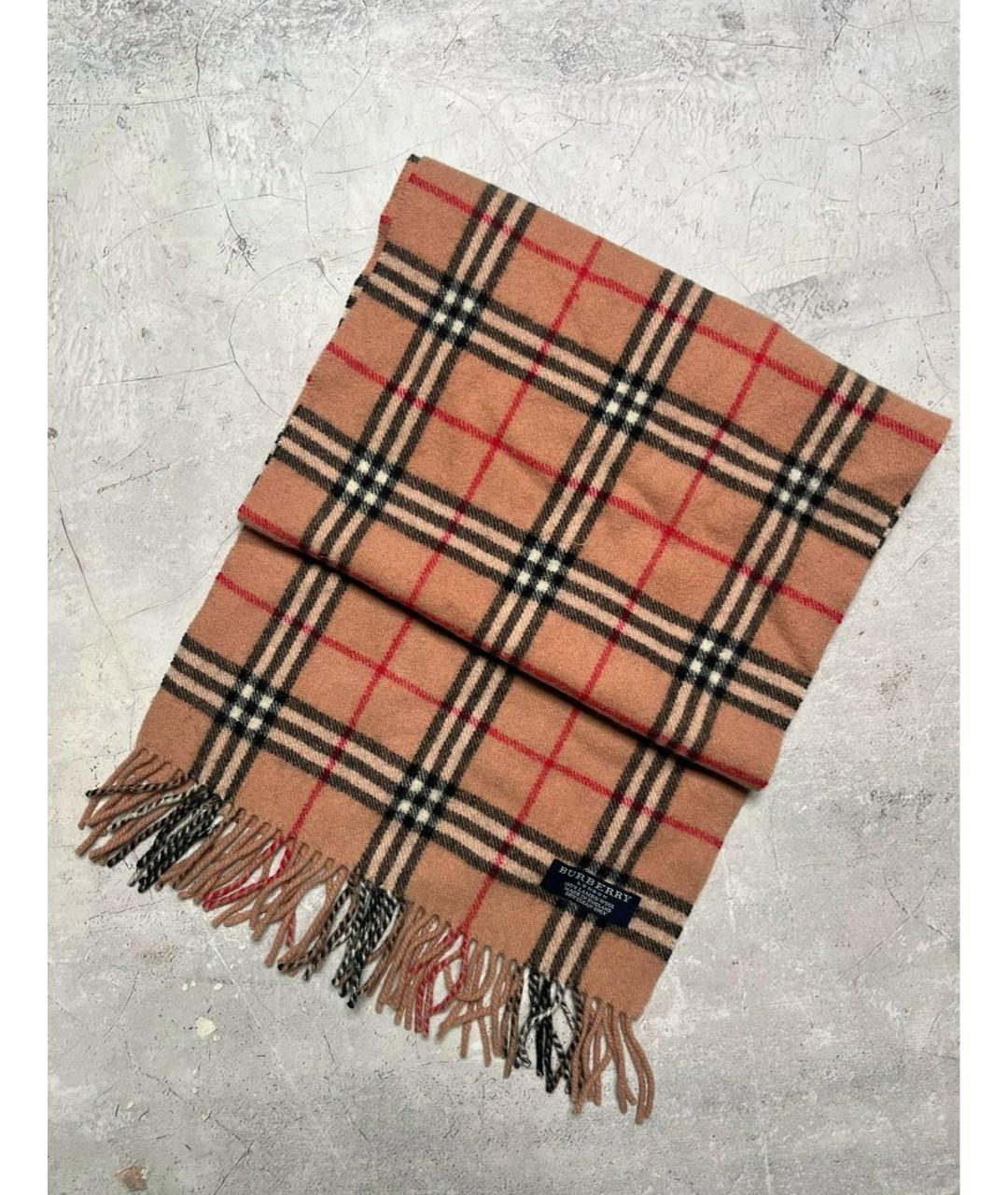 BURBERRY Коричневый шерстяной шарф, фото 5
