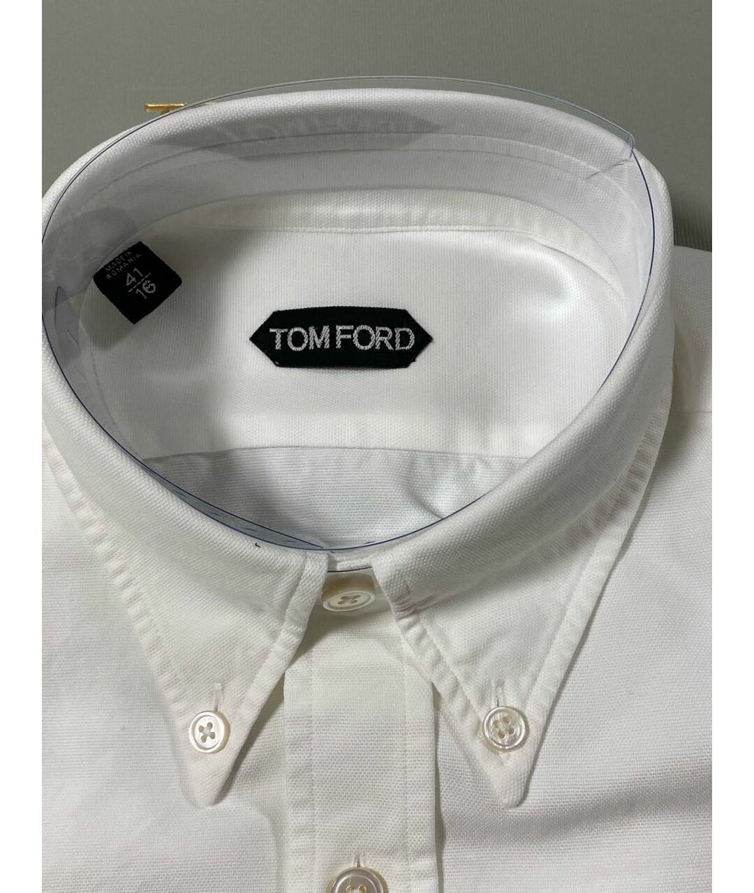 TOM FORD Белая хлопковая классическая рубашка, фото 3