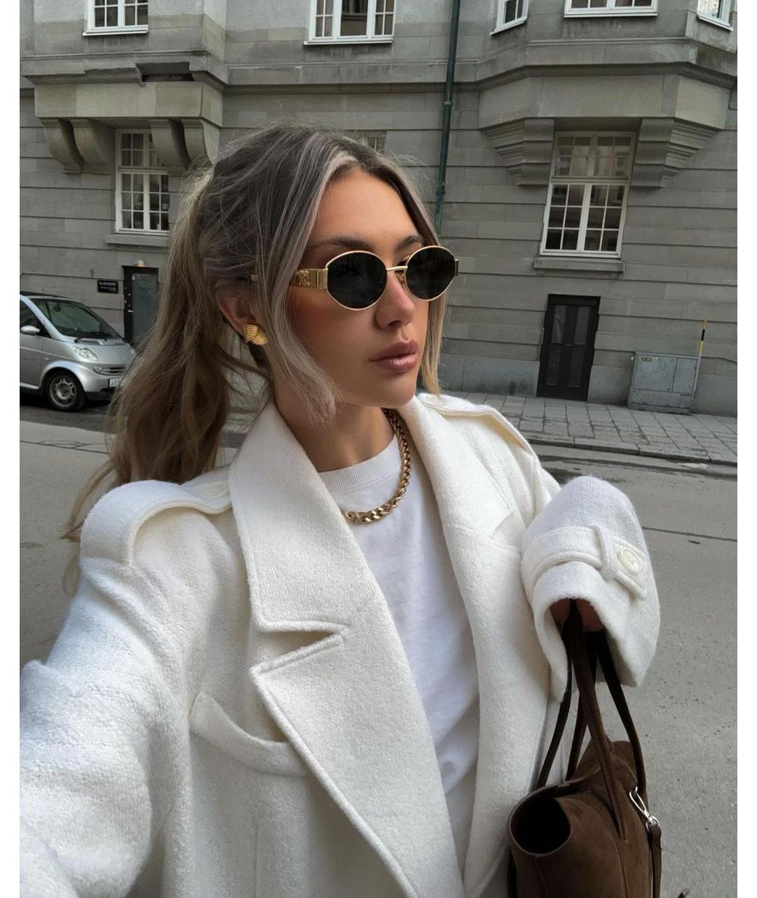 CELINE Золотые металлические солнцезащитные очки, фото 7