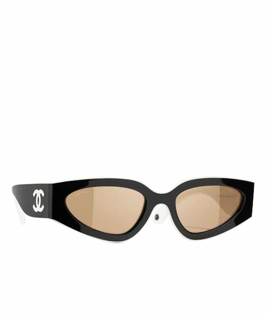 CHANEL Черные пластиковые солнцезащитные очки, фото 1